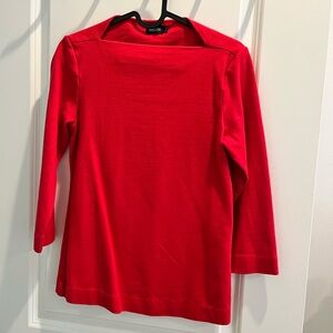 Kate Spade Saturday Bright Red 3/4 Sleeve Top